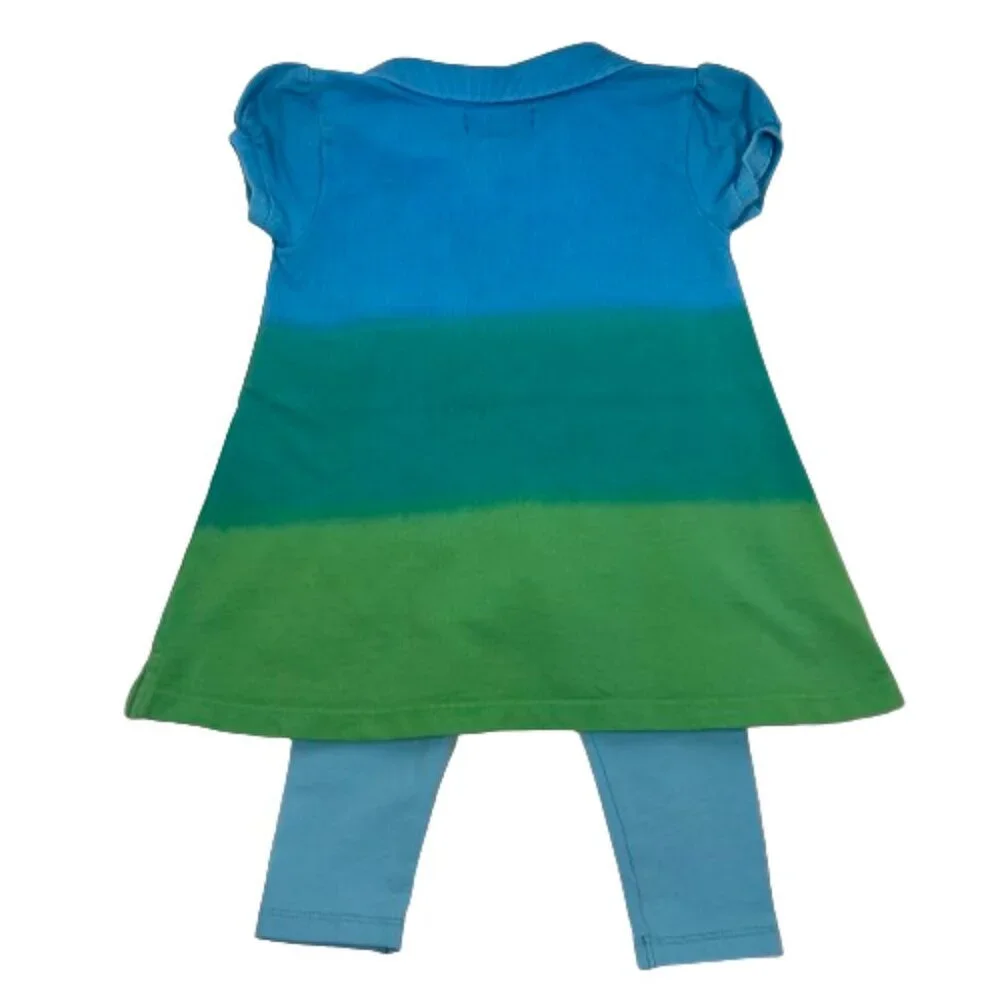 Ralph Lauren Baby Girls‎ Dress and Leggings Size 12M Ombre Embroidered Pony